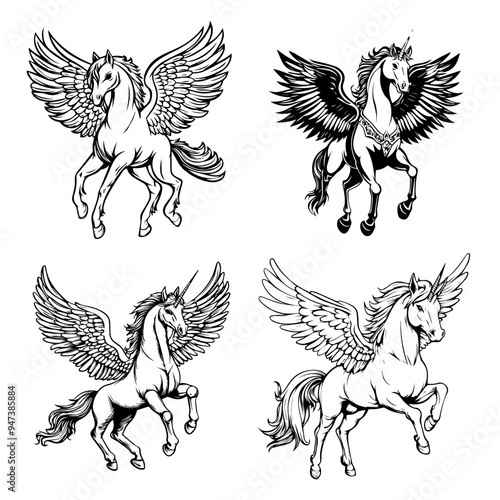 icon sheet black and white illustrations about the supernatural, about the supernatural