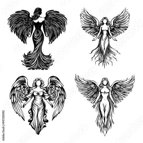 icon sheet black and white illustrations about the supernatural, about the supernatural