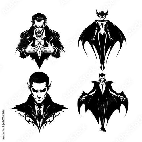 icon sheet black and white illustrations about the supernatural, about the supernatural