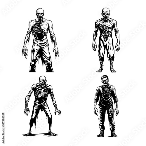 icon sheet black and white illustrations about the supernatural, about the supernatural