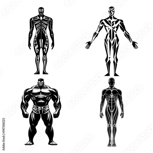 icon sheet black and white illustrations about the supernatural, about the supernatural