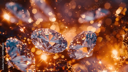 Diamonds: Highly valued for their hardness and sparkle, diamonds are used in fine jewelry and cutting tools. They form deep within the Earth's mantle.
 photo