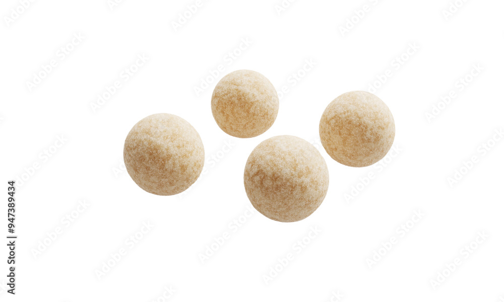 Set of 3 brown sugar round cookies, different sizes, on a white background.