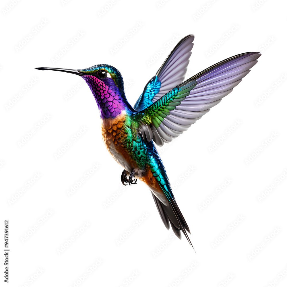 Fototapeta premium Fantasy hummingbird on transparent background
