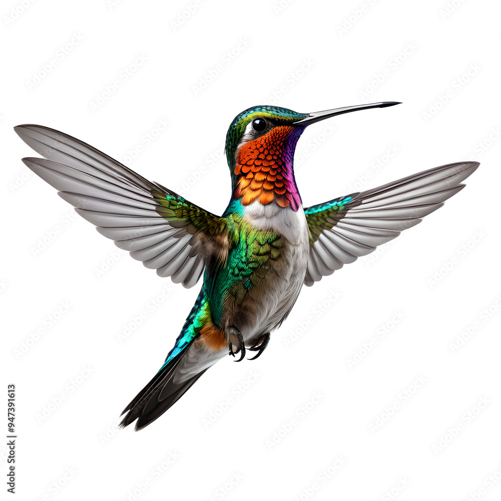 Fototapeta premium Fantasy hummingbird on transparent background