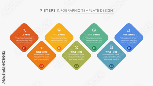 Modern Business Infographic Design Template with 7 Data Points