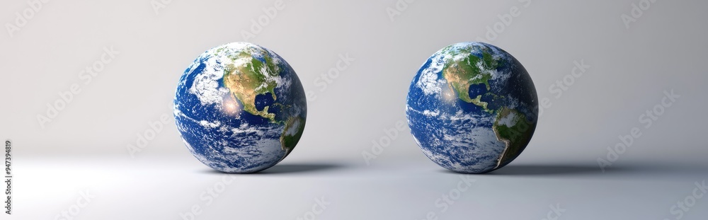 Glow of Earth in a 3D cartoon rendering on a white background Glow of Earth in a 3D cartoon rendering on a white background