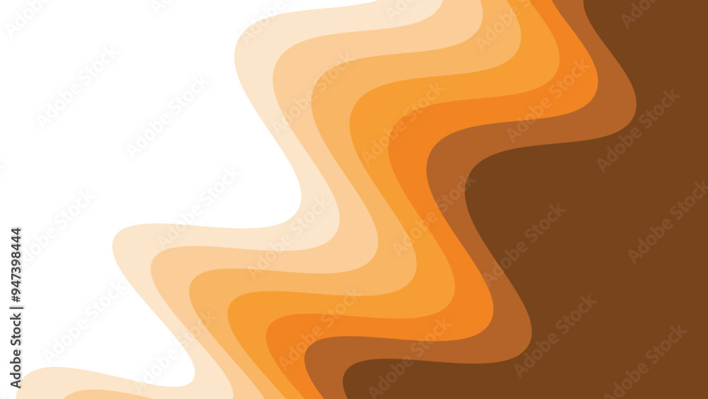 Naklejka premium Orange wave paper cut abstract background for backdrop or presentation
