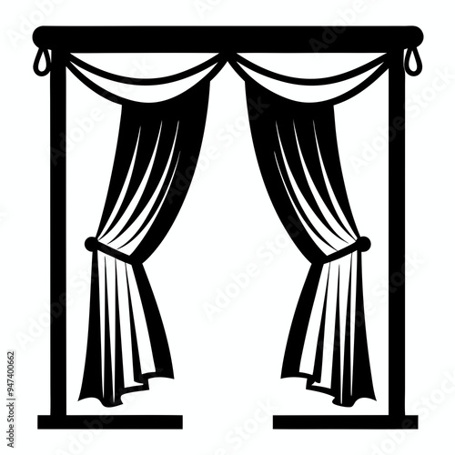 Curtains Black silhouette