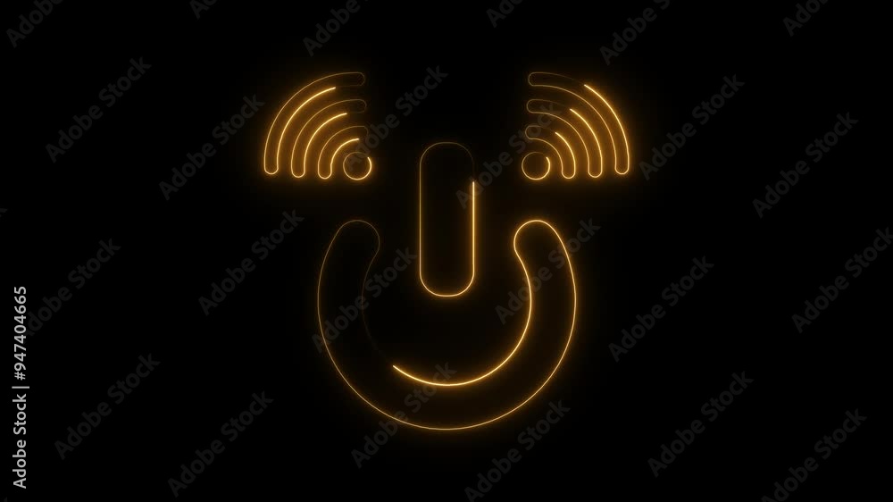 Neon Smart Power Icon, Glowing Wi-Fi and Power Symbol, Futuristic Digital Connectivity, Cyber Power and Signal Icon, Connected Smart Power Button Design Neon Smart Power Icon, Glowing Wi-Fi and Power Symbol, Futuristic Digital Connectivity, Cyber Power and Signal Icon, Connected Smart Power Button Design