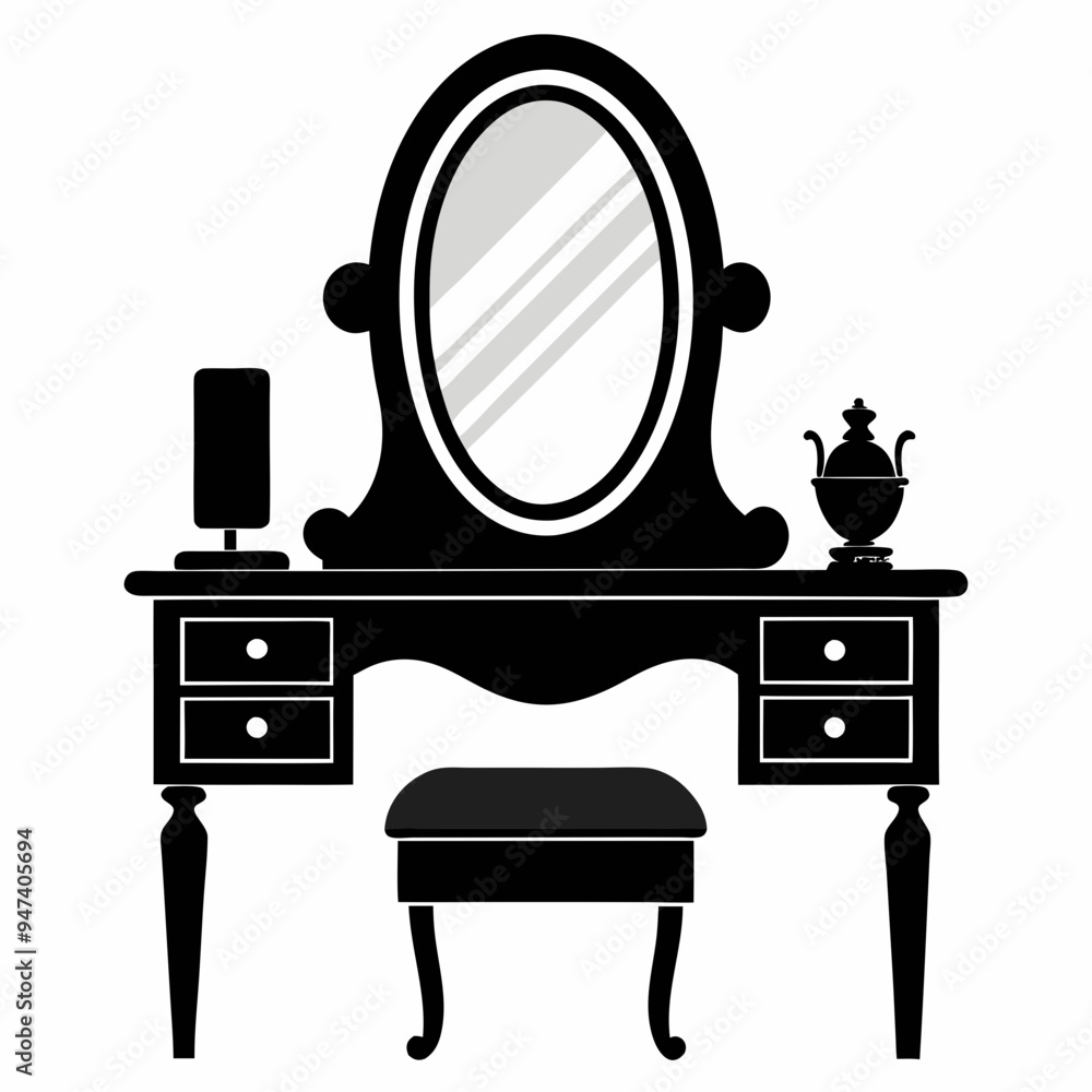 Dressing-table Black silhouette Dressing-table Black silhouette