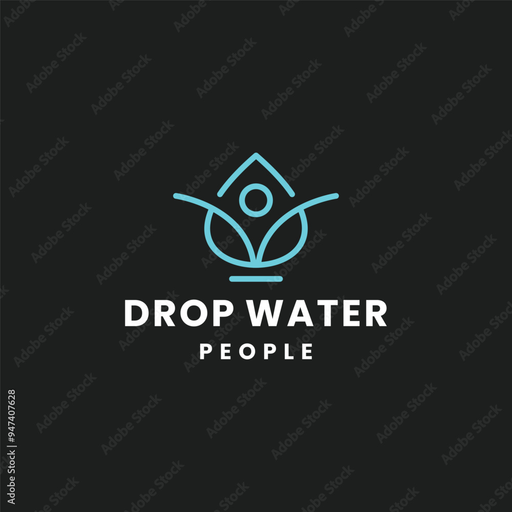 water drop line vector logo concept design