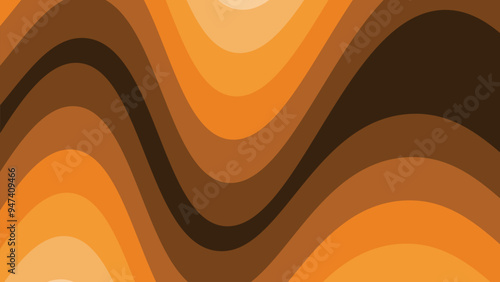Orange wave paper cut abstract background for backdrop or presentation