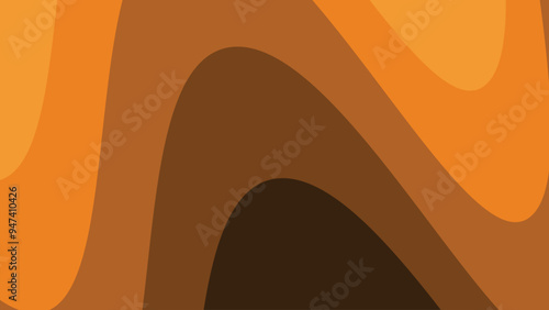 Orange wave paper cut abstract background for backdrop or presentation