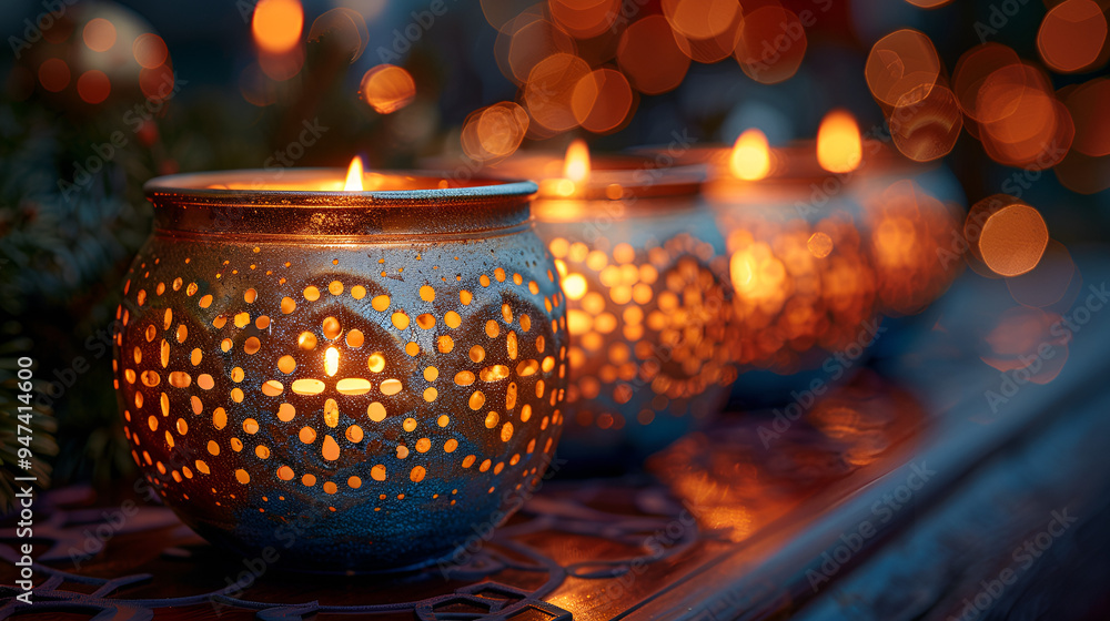 a group of candles in a row

