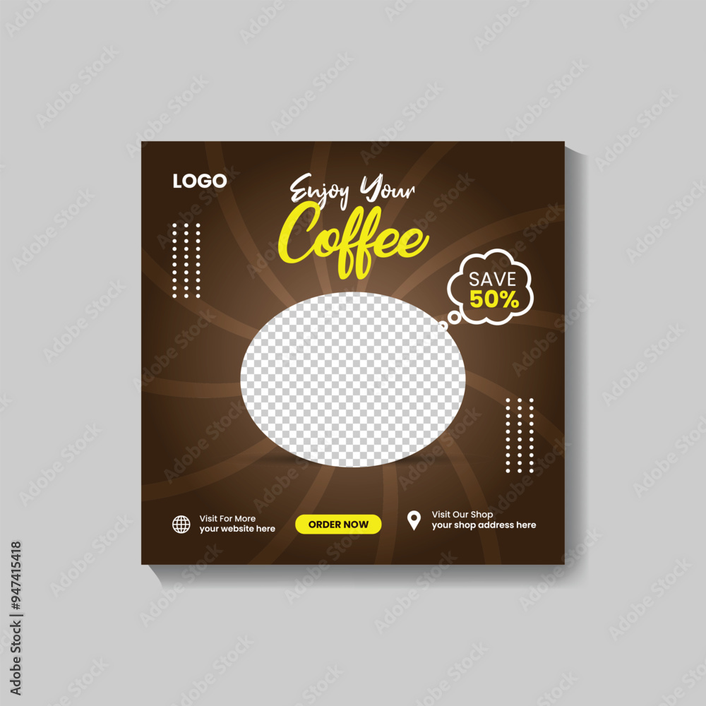 Coffee Social Media Post Template Coffee Social Media Post Template