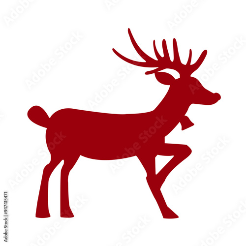 Prancing Reindeer Silhouette Christmas Decoration