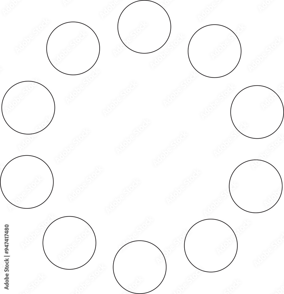 Dotted line circular round frame, symbol, icon Dotted line circular round frame, symbol, icon