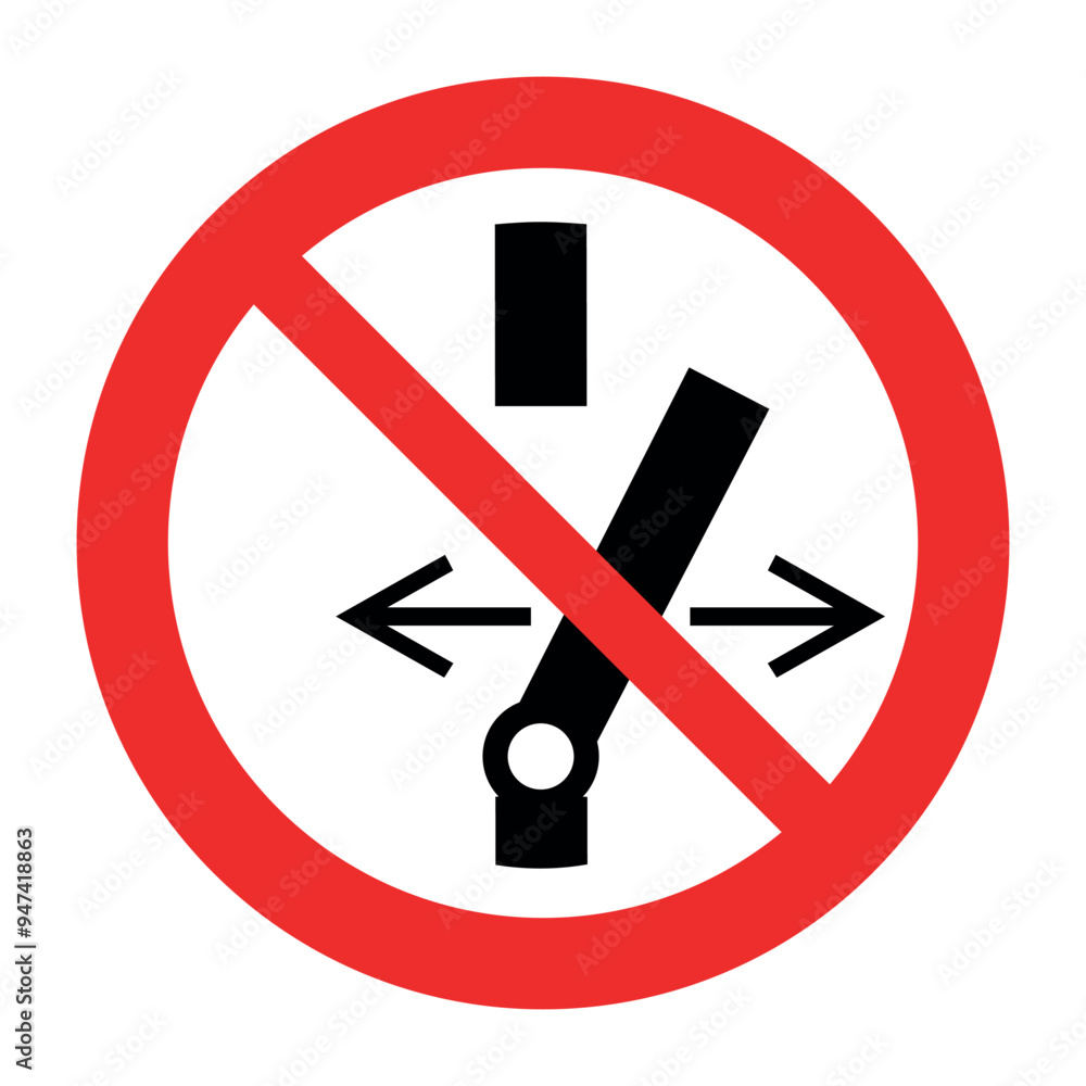 Do not change the state of the switch, prohibition sign, vector illustration