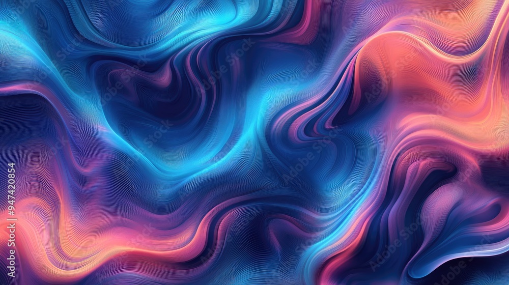 Color wave pattern featuring 2D rendering elements Color wave pattern featuring 2D rendering elements