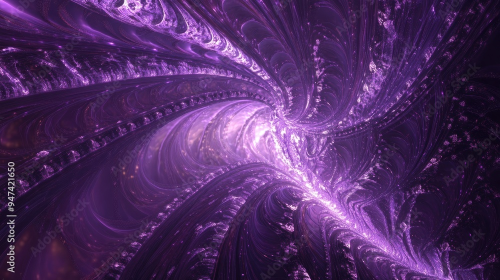 Obraz premium Abstract purple fractal lights rendered in 3D creating a captivating backdrop with intricate patterns and designs