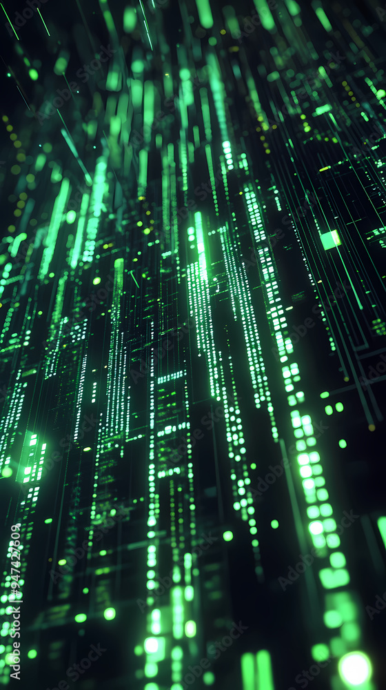 Green digital code science fiction scene background Green digital code science fiction scene background