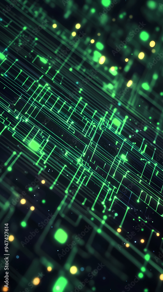 Green digital code science fiction scene background Green digital code science fiction scene background