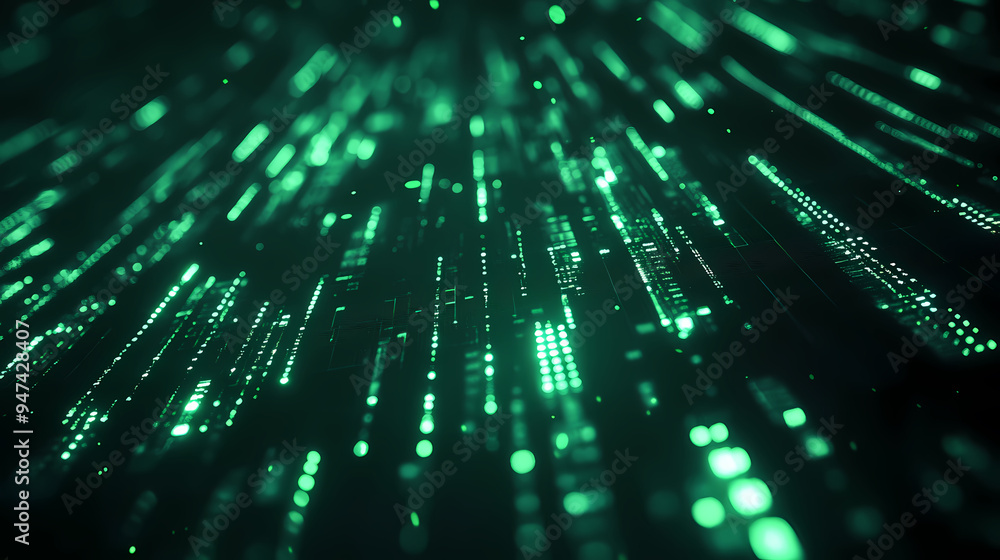 Green digital code science fiction scene background Green digital code science fiction scene background