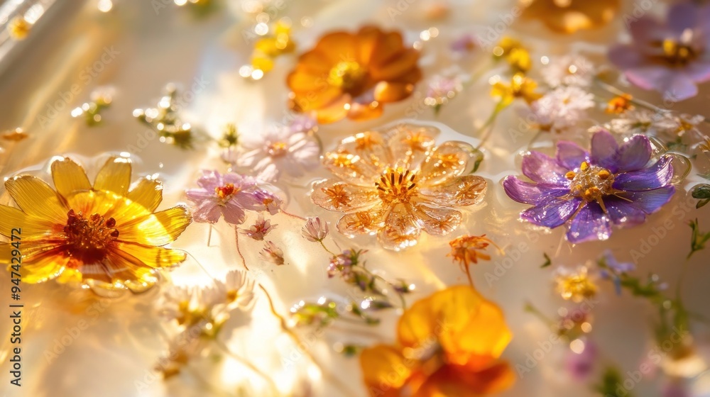 Dried Flowers in Water with Sunbeam Dried Flowers in Water with Sunbeam
