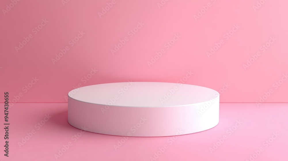 Empty round shape box display Blank circular base holder for products 3D render Empty round shape box display Blank circular base holder for products 3D render