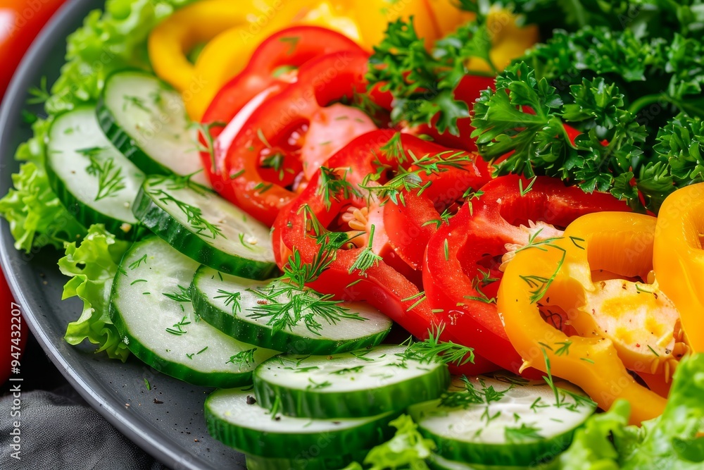 Assorted Fresh Vegetables with Sweet Bell Peppers, Sliced Cucumbers, Tomatoes, Vegetable Low Calorie Assorted Fresh Vegetables with Sweet Bell Peppers, Sliced Cucumbers, Tomatoes, Vegetable Low Calorie