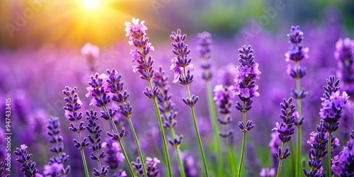 Vibrant lavender flowers in full bloom, lavender, purple, blooming, garden, floral, fragrance, nature, botanical, plant