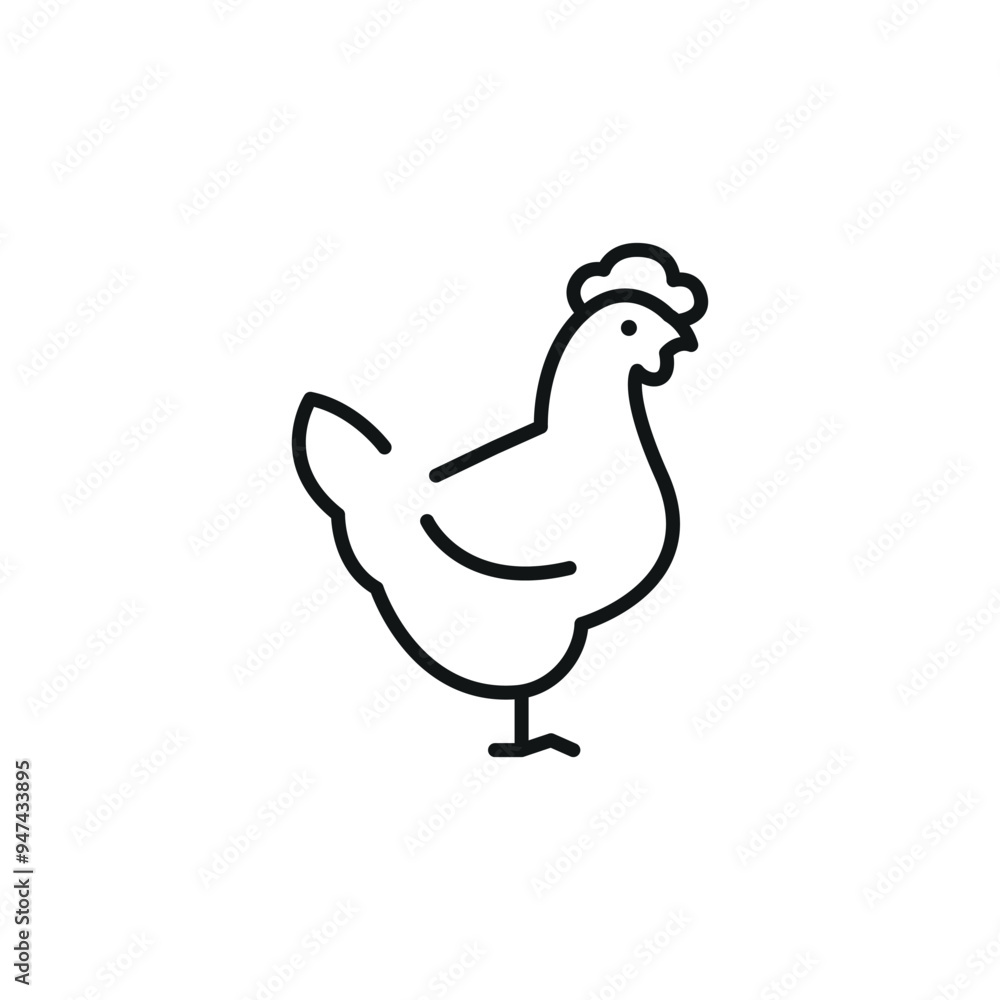 Chicken icon. Simple and clear representation of a chicken, commonly associated with farming and agriculture, representing both meat and egg production. Vector illustration Chicken icon. Simple and clear representation of a chicken, commonly associated with farming and agriculture, representing both meat and egg production. Vector illustration