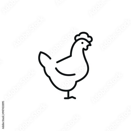 Chicken icon. Simple and clear representation of a chicken, commonly associated with farming and agriculture, representing both meat and egg production. Vector illustration