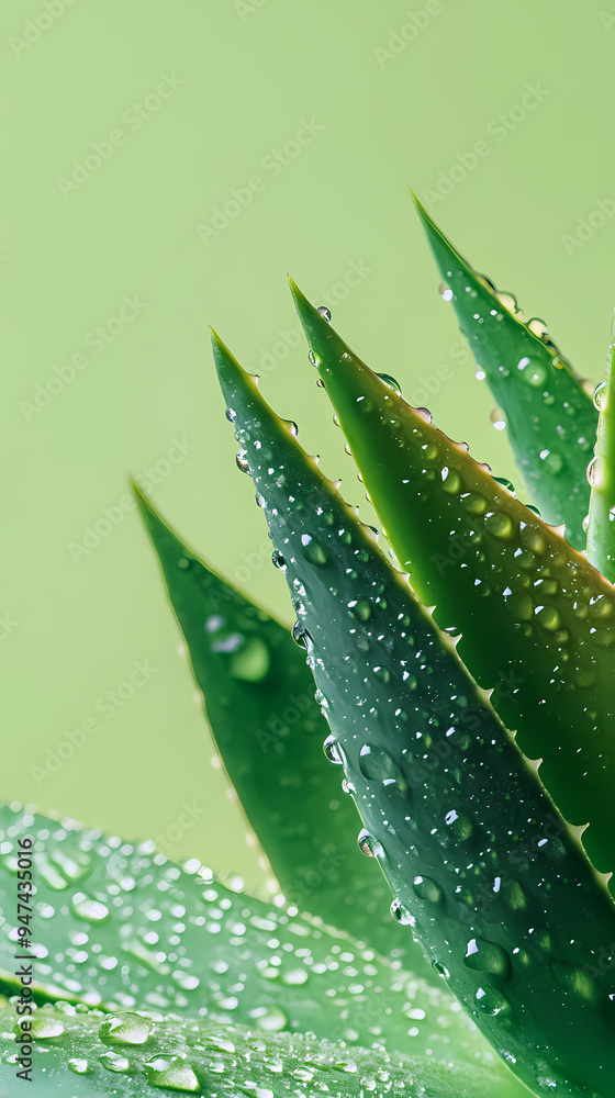 Plant leaves covered with morning dew Plant leaves covered with morning dew