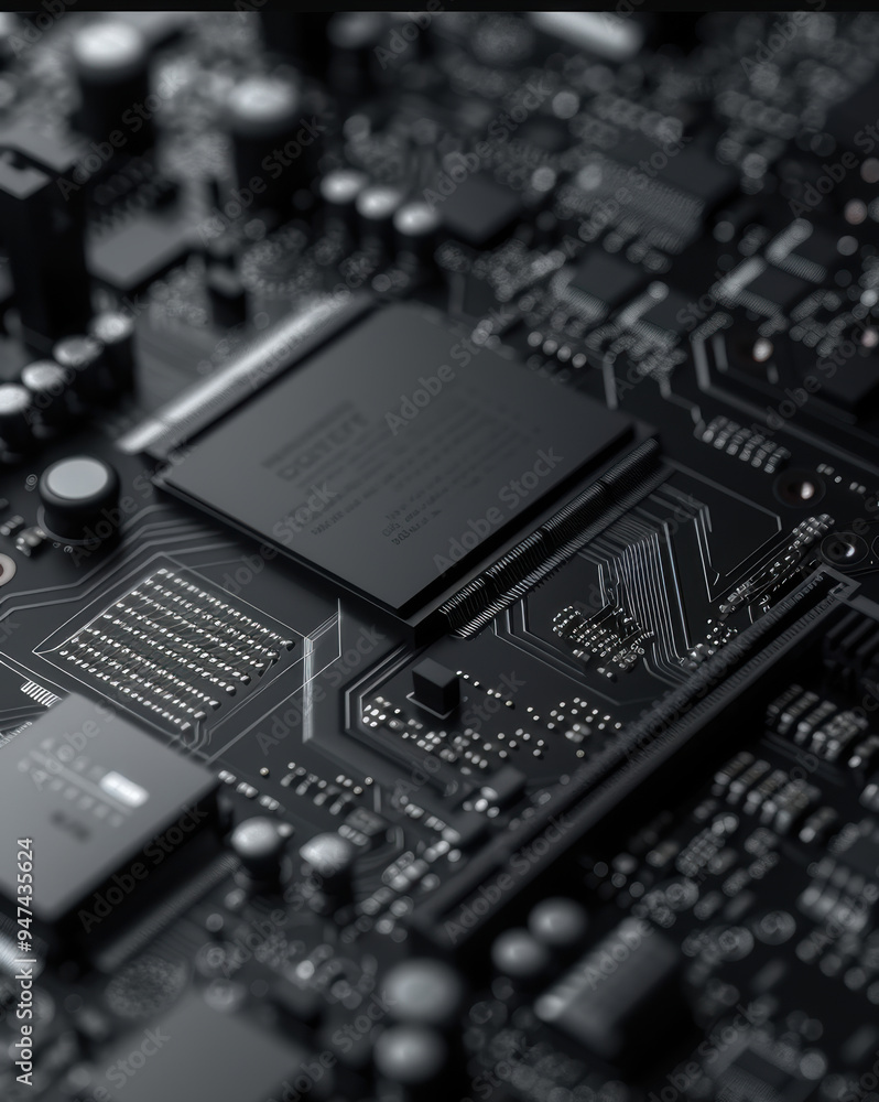 Quantum computer, computer interior. dark, photorealistic, wallpaper. KI generative. Quantum computer, computer interior. dark, photorealistic, wallpaper. KI generative.