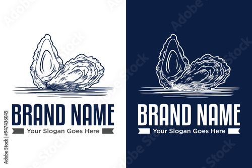 simple oyster logo design vector illustration