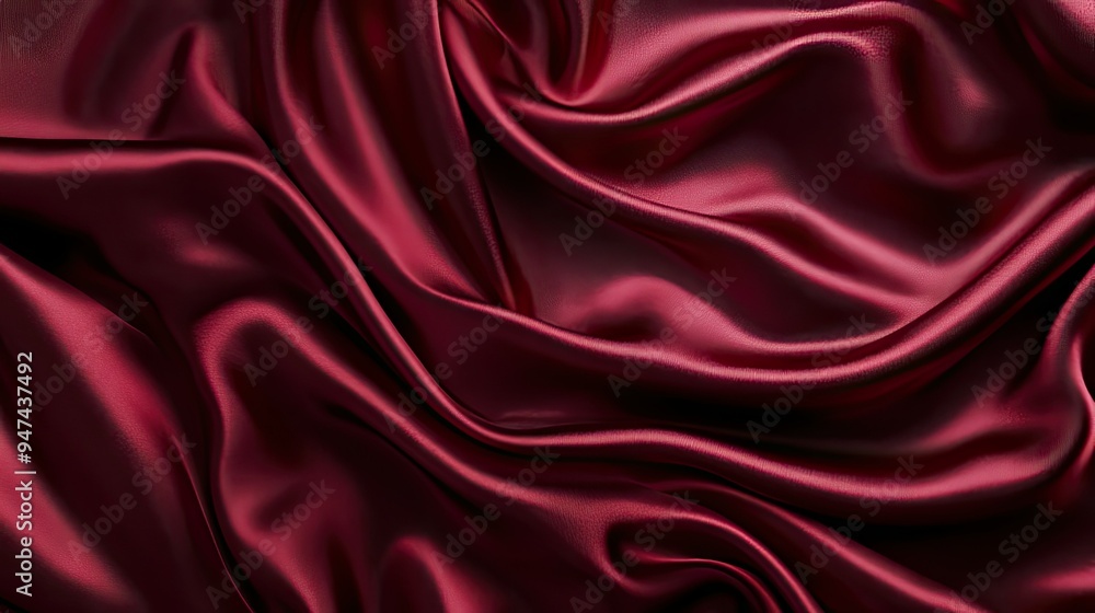 A flat lay of silky satin fabric in rich shades of red, creating a luxurious, flowing backdrop. A flat lay of silky satin fabric in rich shades of red, creating a luxurious, flowing backdrop.