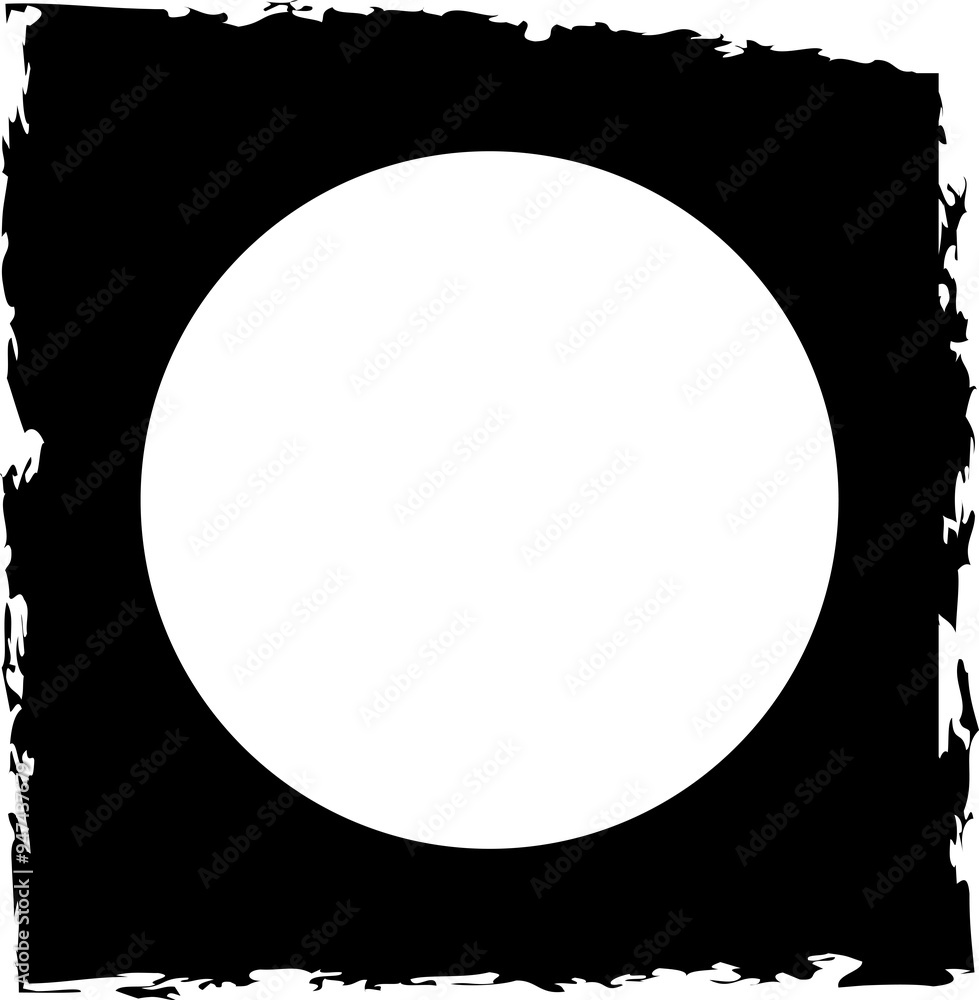 Square brush frame elements with circle border layout Square brush frame elements with circle border layout