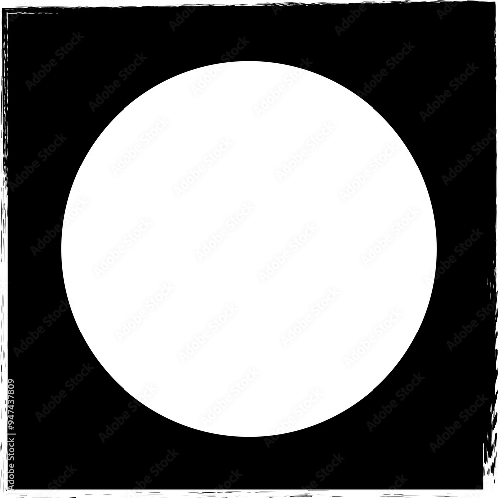 Square brush frame elements with circle border layout Square brush frame elements with circle border layout
