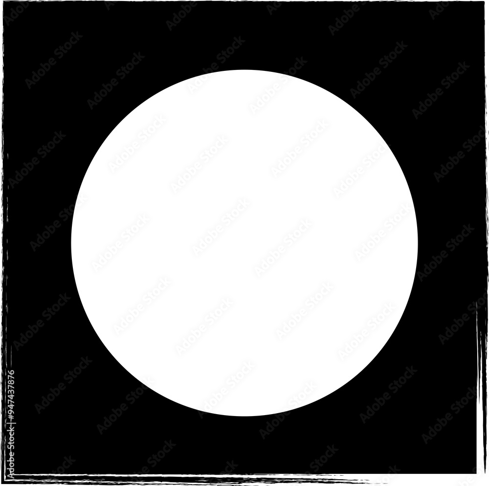 Square brush frame elements with circle border layout Square brush frame elements with circle border layout