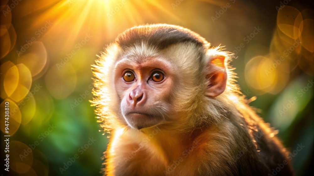 A capuchin's tufted crown glows with ember-like warmth amidst rustling leaves, dewy morns, and afternoon dapples, as camera captures subtle dance of monkey and foliage. A capuchin's tufted crown glows with ember-like warmth amidst rustling leaves, dewy morns, and afternoon dapples, as camera captures subtle dance of monkey and foliage.