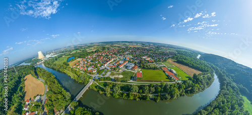 Ausblick auf das Isartal bei Niederaichbach in Niederbayern  photo