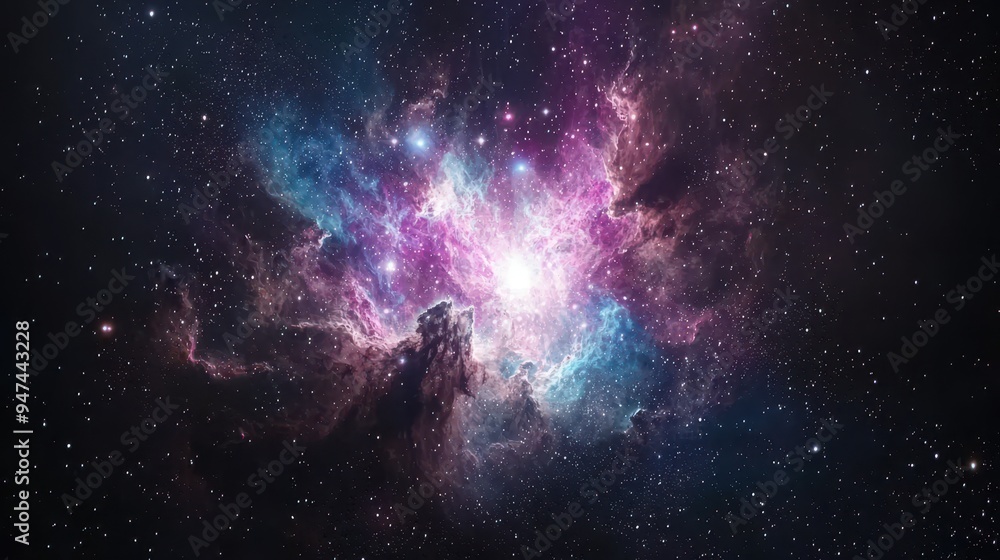 Cosmic Nebula with Stars and Dust Cosmic Nebula with Stars and Dust