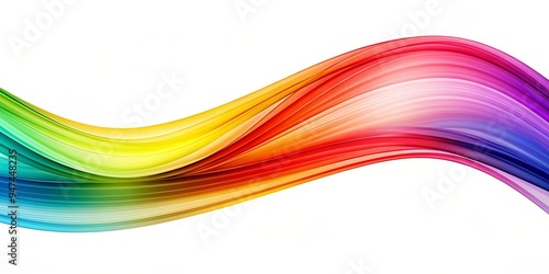 Abstract rainbow-colored curves on a white background , rainbow, colorful, abstract, vibrant, artistic, design, spectrum