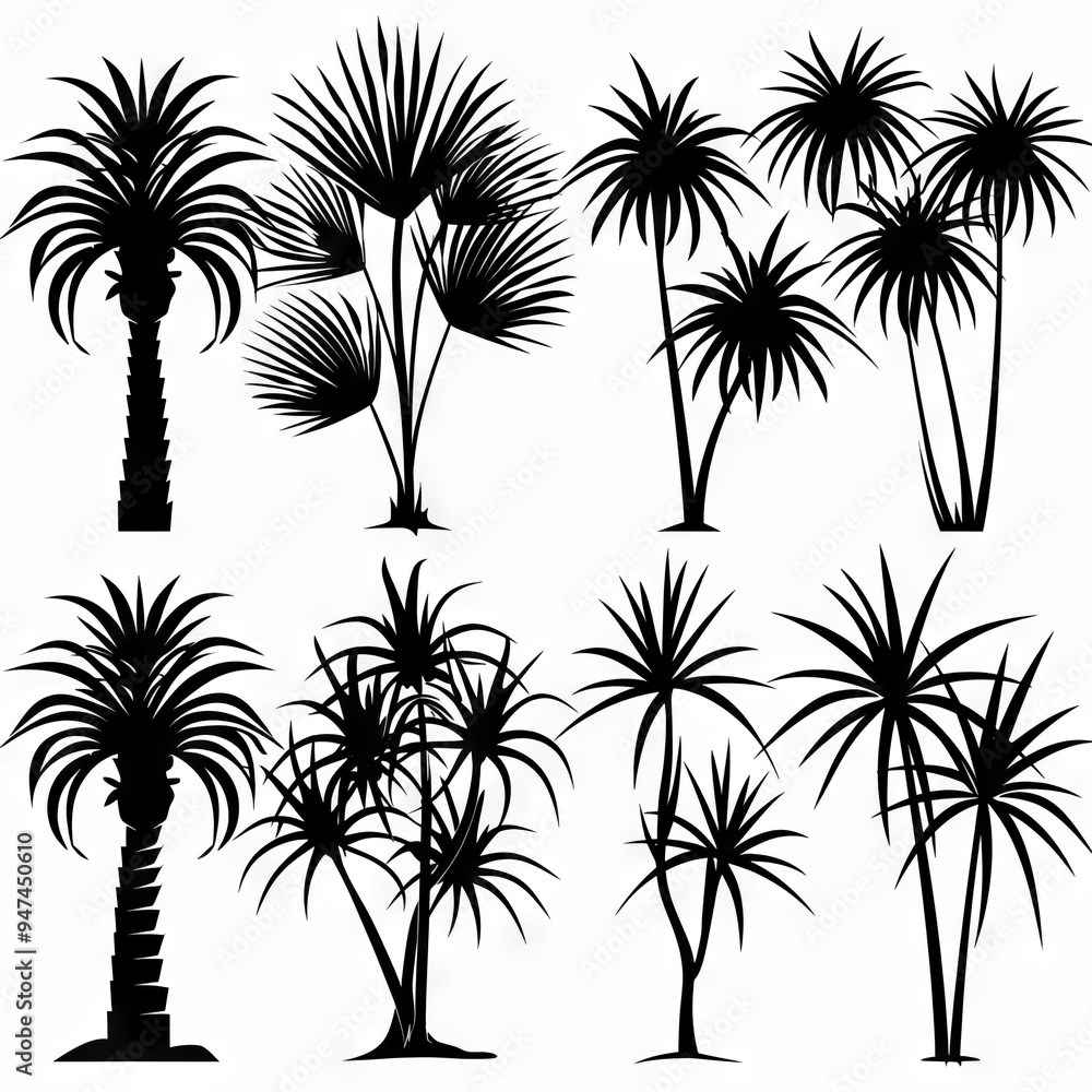 Dracaena Pot Plant Icon Set, Dracaena Plant Flat Design, Abstract Dracaena Symbol, Simple Pot Flower Dracaena Pot Plant Icon Set, Dracaena Plant Flat Design, Abstract Dracaena Symbol, Simple Pot Flower