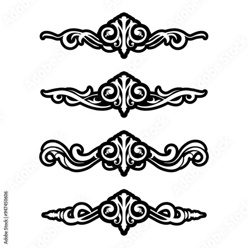 Classic Vintage Baroque Victorian Ornament Frames Separator Elements Classic Wedding Invitation