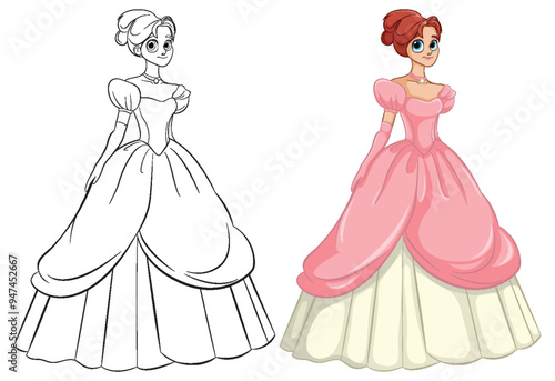 Elegant Princess in Pink Dress