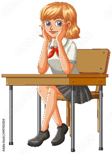 Student Sitting at Desk