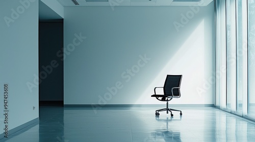 A Single Office Chair in an Empty Room photo